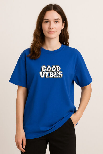 Good Vibes Printed Women's Oversize T-Shirt