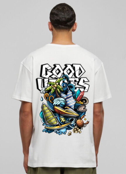 GOOD VIBES PRINTED OVERSIZE T-SHIRT